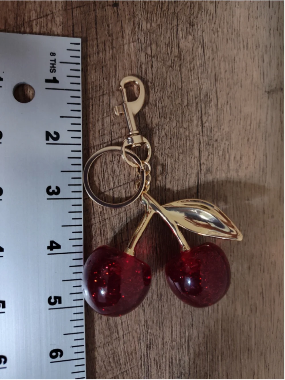 Women's Unbranded Cherry Keychain One Size Red Gold